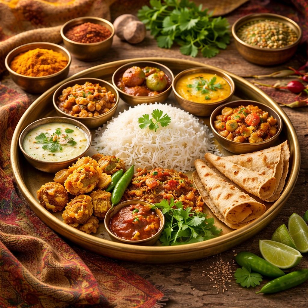 Traditional Farm Thali at Aapla Gaon